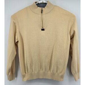 Allen Edmonds Quarter Zip Pullover Sweater Yellow Men's‎ Size Large